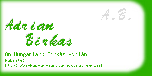 adrian birkas business card